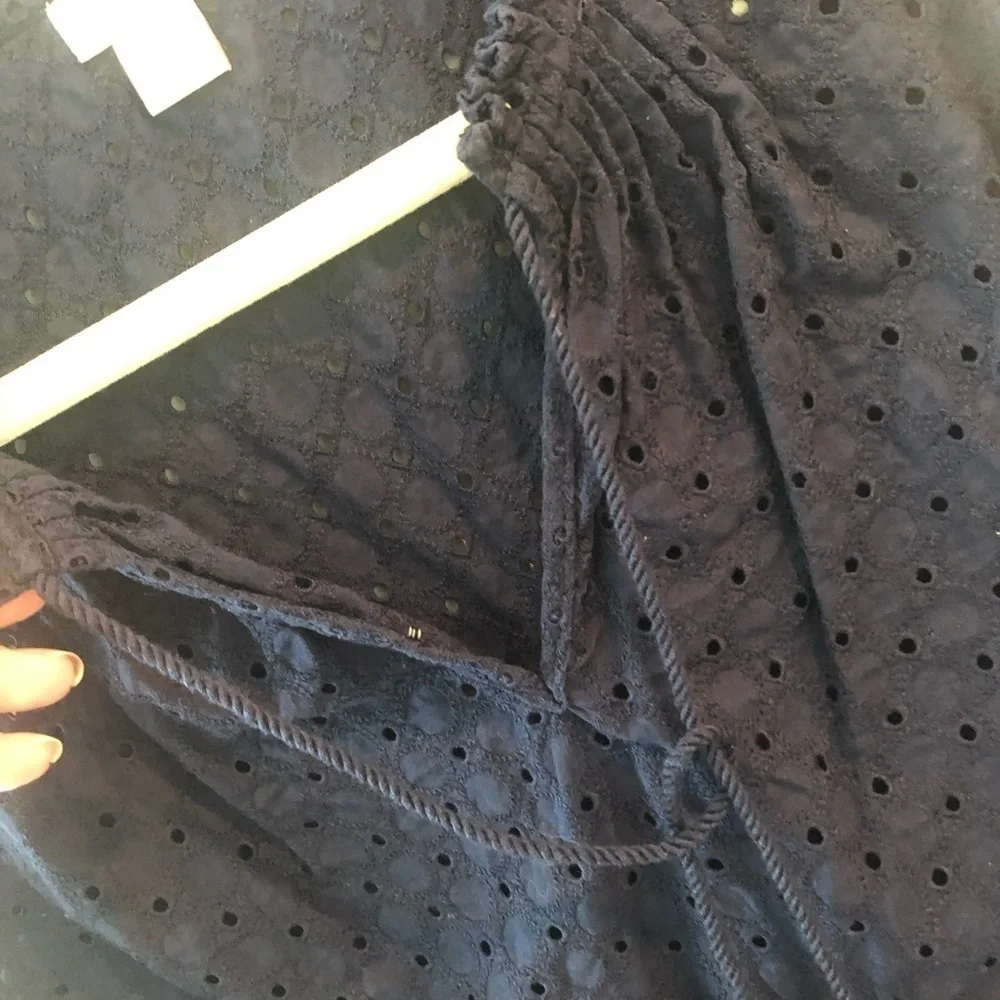 J. Crew Circles Eyelet Top on Navy Blue Top